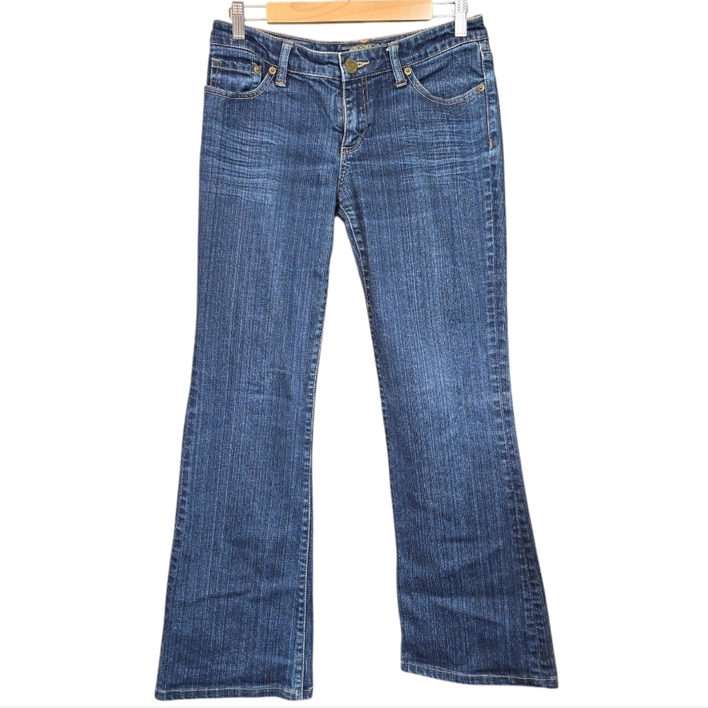 Seven7 Mid-rise Flare Jeans Stretch Bootcut Dark Wash Denim Size 29